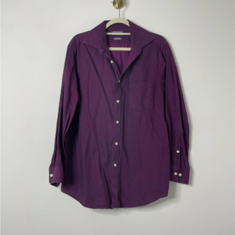 Michael Kors Regular Fit Large Burgundy Button Front